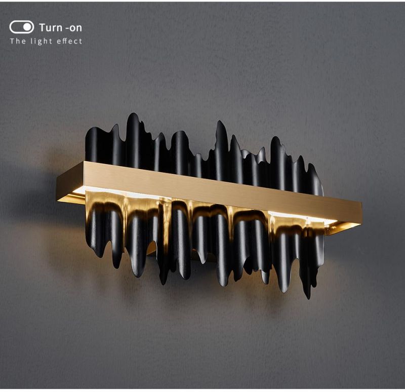Modern LED Wall Sconce Light Gold/Black Bedroom Living Room Luxury Wall Light (WH-OR-67)