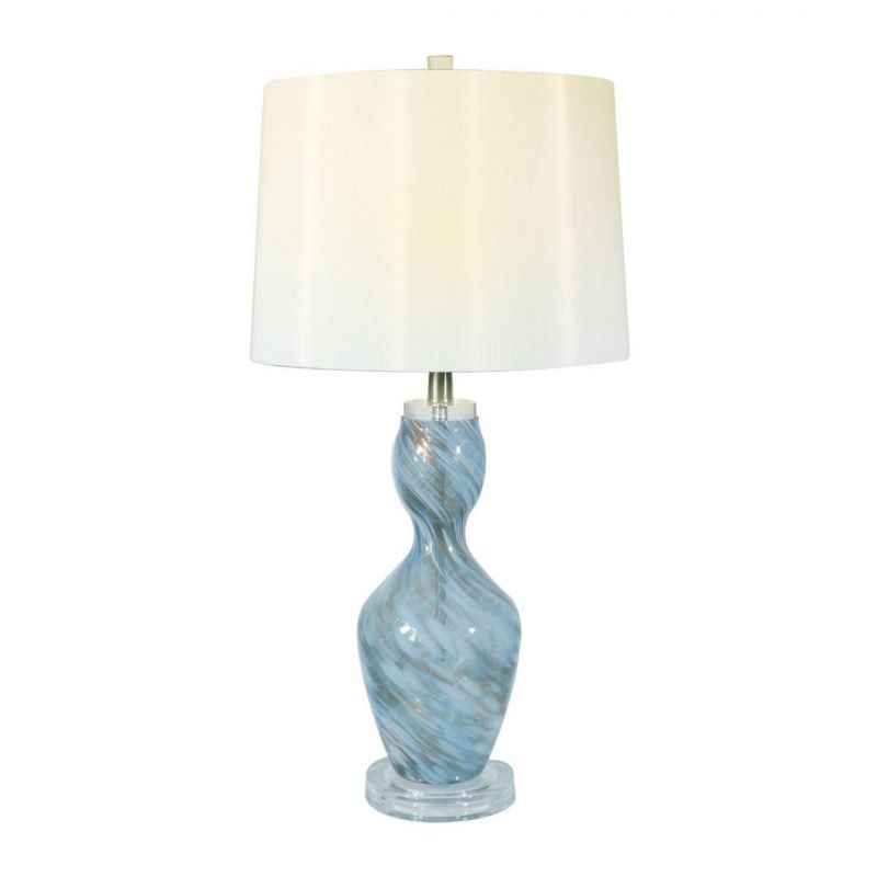Fashion Simple Creative Glass Gourd Mediterranean Bedroom Bedside Lamp Nordic Blue Table Lamp