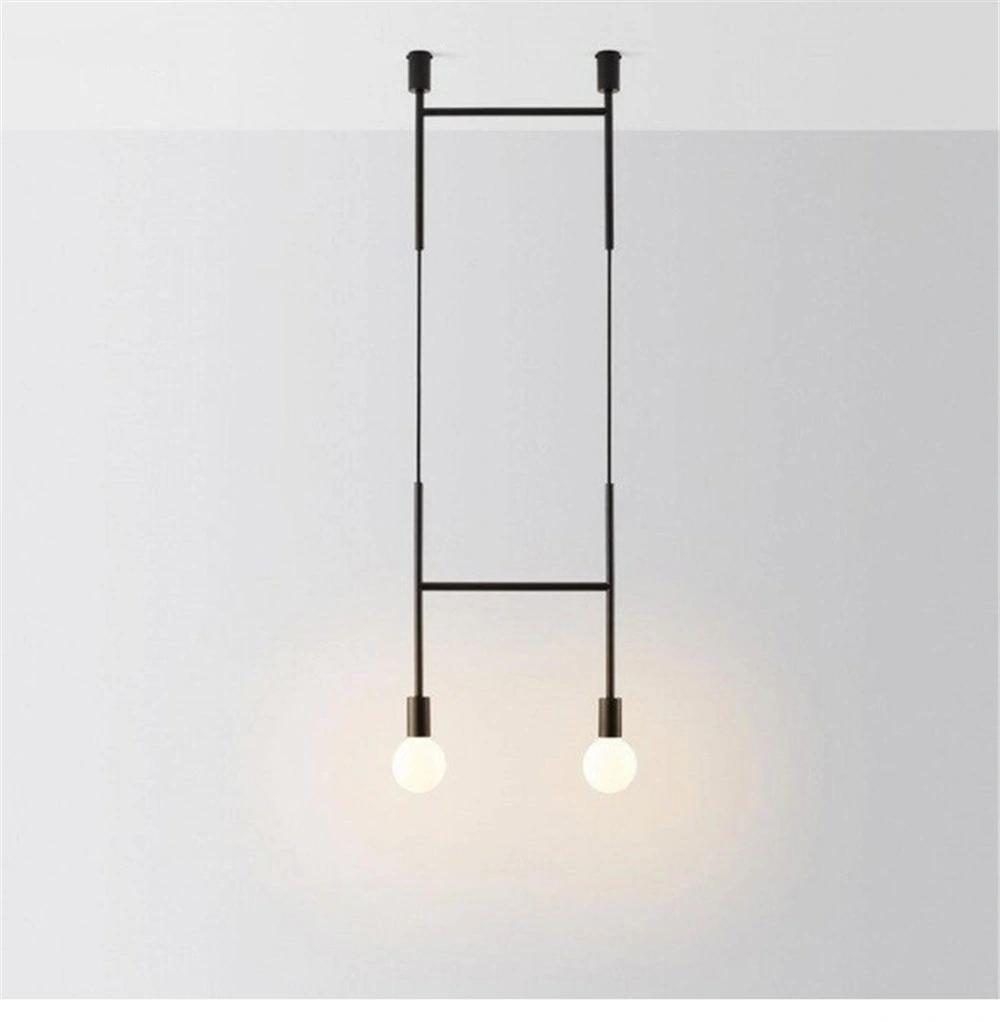 Modern Simple Iron Line Pendant Lights Post-Modern Designer Molecular Hanglamp Living Room Dining Room Restaurant Pendant Lamps