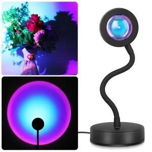 Hot Sell in Amazon Modern Photography Colorful USB Sunset Table Light, Rainbow Sunset RGB16color and One Light Four Color Atmosphere Lamp