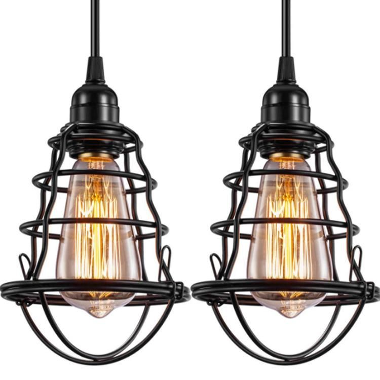 Industrial Vintage Hanging Cage Pendant Light with on/off Switch Antique Metal for Hallway Porch Bathroom Staircase Bedroom Kitchen Wbb15937