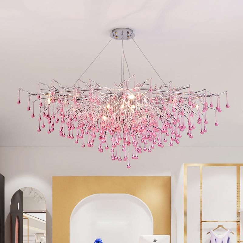 Dining Room Crystal Chandelier Villa Branch Hall Living Room Lamps