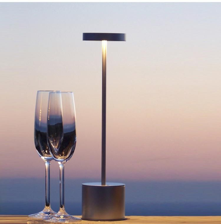 Modern LED Rechargeable Table Lamp for Home or Hotel Restaurant