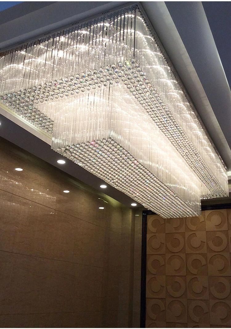 Decoration Staircase Wedding Villa Custom Luxury White Gold Ceiling Chandelier Lamp