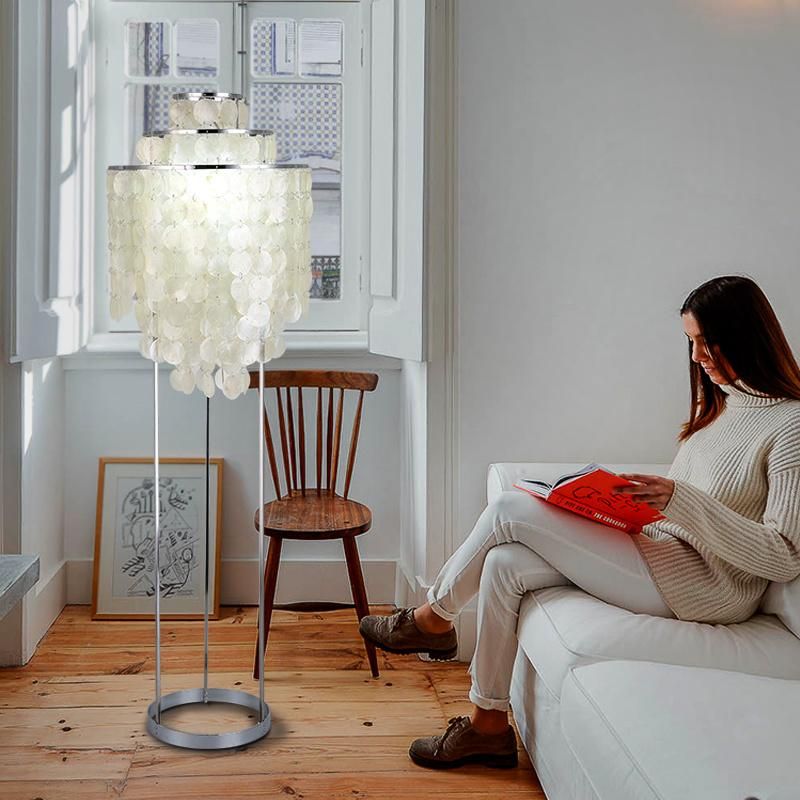 Modern Nordic Natural Shells Floor Lamp Bedroom Standing Shell Floor Lamps (WH-MFL-31)