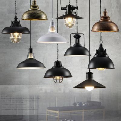 2021 Hot Sales Factory Wholesale Vintage Retro Lighting Black Metal Material Iron Lighting Chandelier Pendant Light