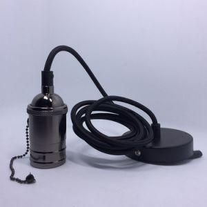 Electroplating Black Pendant Light with E27 Lampholder Push Chain
