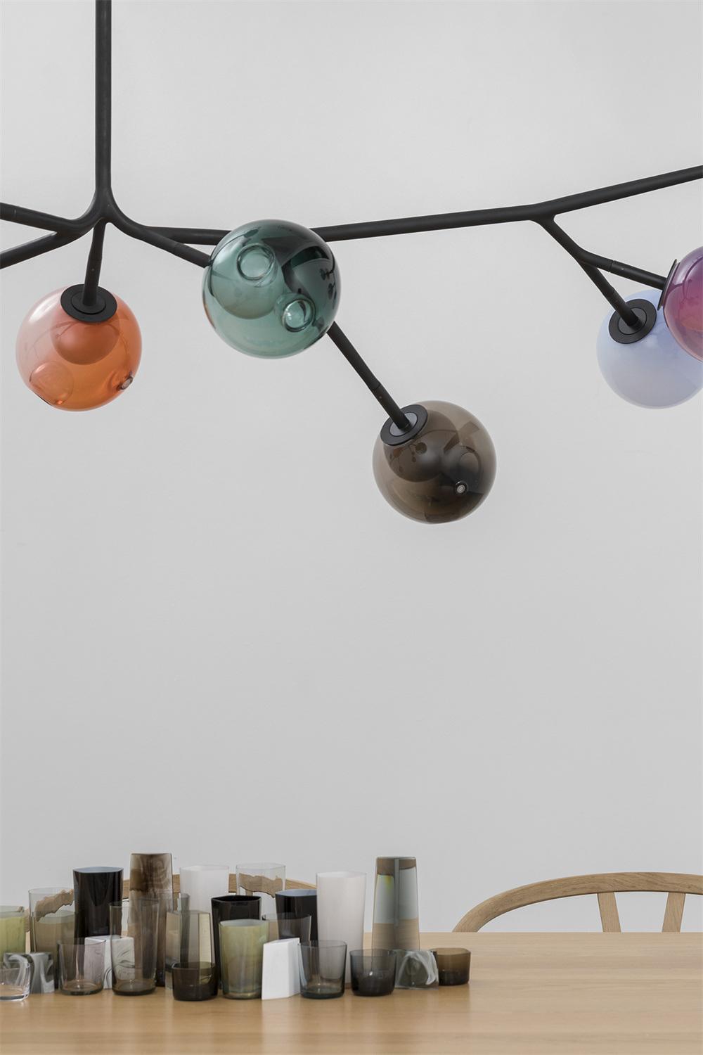 2022 Nordic Style Colorful Glass Ball Lamp Designer Lights for Ceiling Adjustable Shape Chandelier