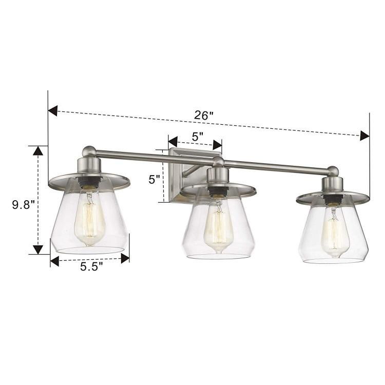 Jlw-37704 Industrial Bath Vanity Lights Wall Sconce 3-Light Lighting Fixture