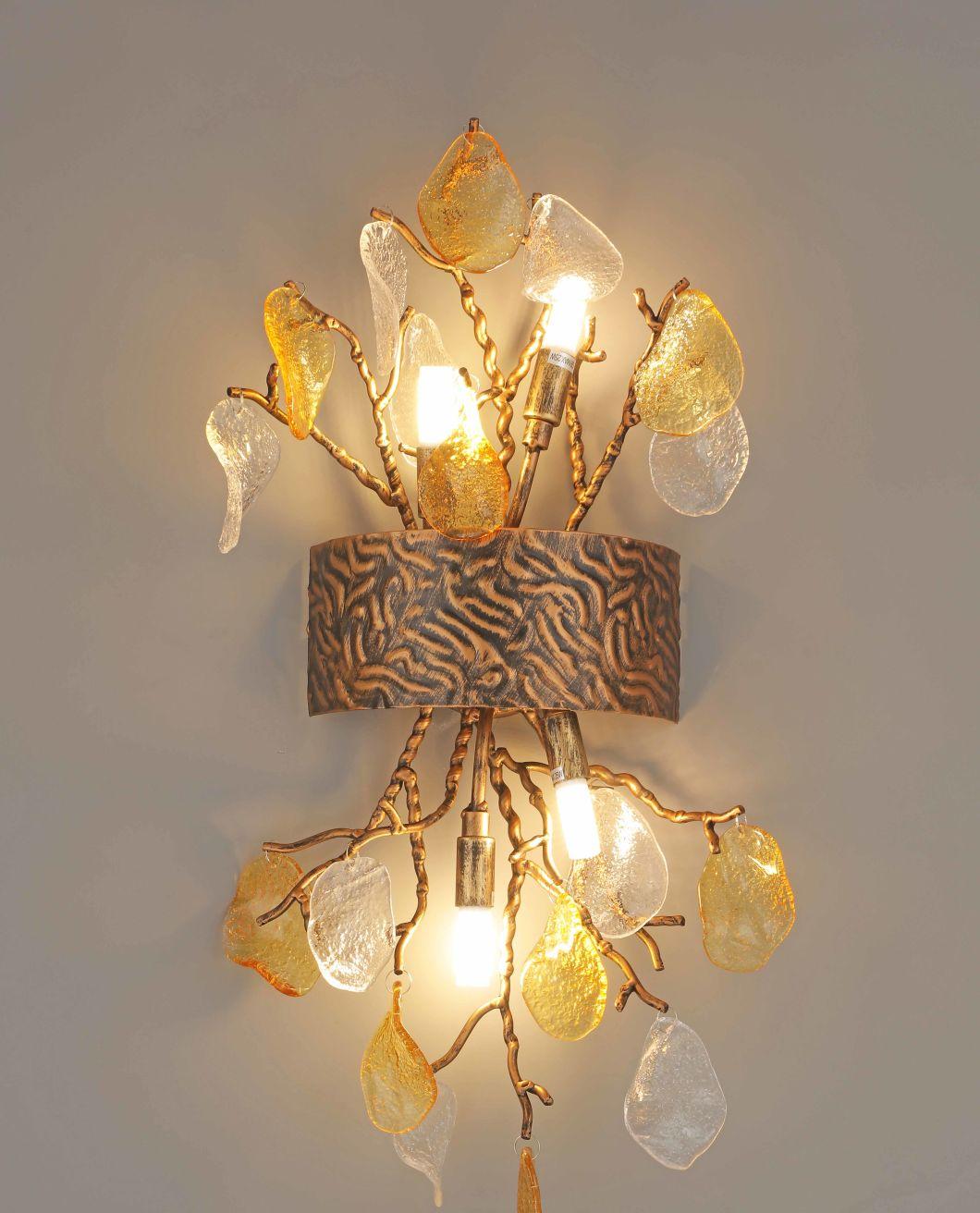 2022 Meerosee Wholesale Brass Golden Wall Lamp Modern Copper Wall Sconce Light Fixture for Living Room Corridor Indoor Decor