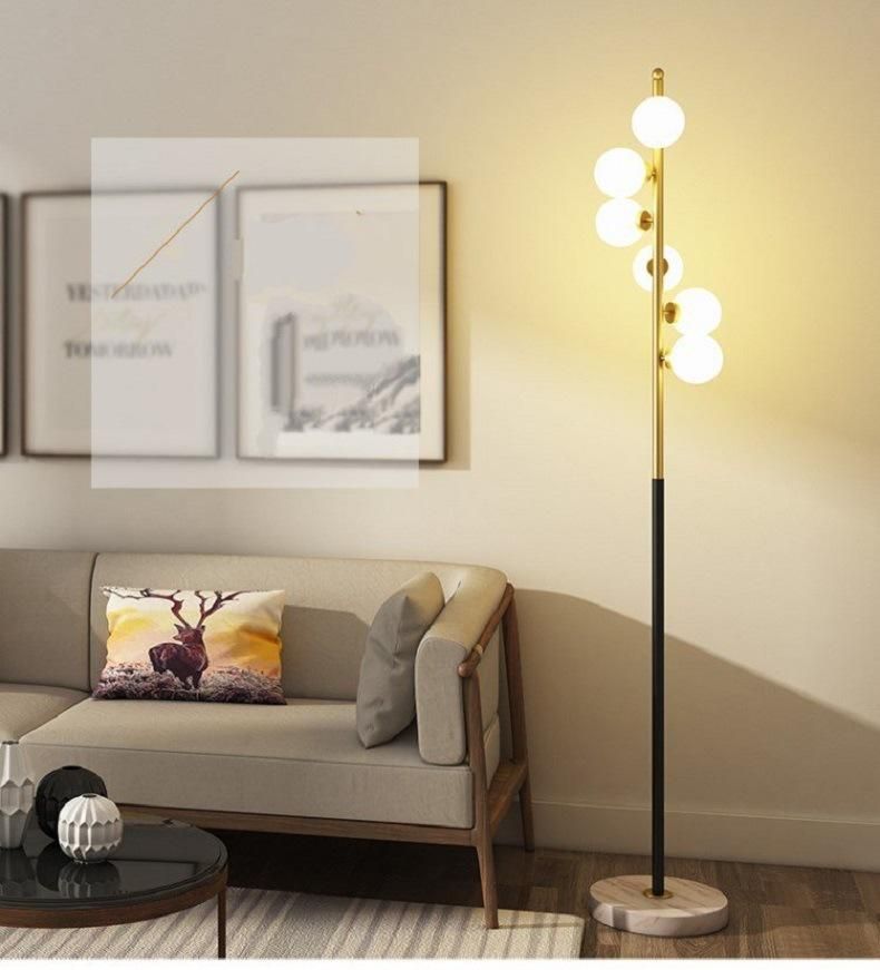 European Modern Simple Floor Lamp Living Room Glass Ball Living Room Floor Lamp (WH-MFL-22)