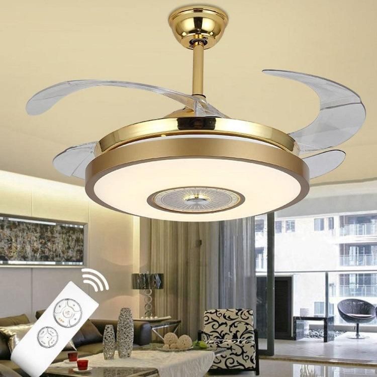 High Quality Best 42 Inch Invisible Ceiling Fans Blabe with Light Remote Ceiling Fan