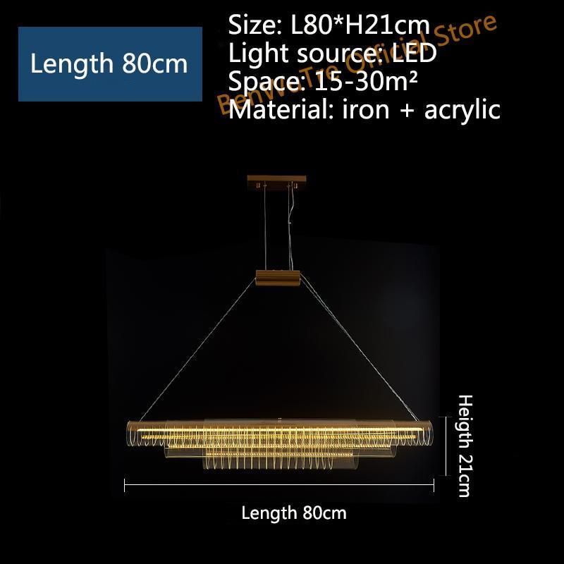 LED Italian Design Lamp Dining Room Island Modern Luxury Long Acrylic Living Room Bar Office Pendant Lamp (WH-AP-170)