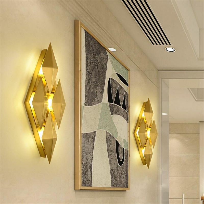 Living Room TV Background Wall Bedroom Bedside Wall Lights Iron Art Metal Flower LED Wandlamp