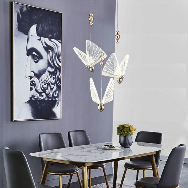 Butterfly Warm Lighting 3000K Metal Crystal 13*3W Chandelier