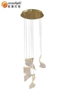 Hot Sale Gold/Black Stainless Steel Light Guide LED 3W Chandelier