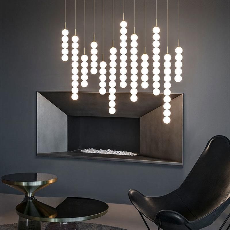 2022 Glass Ball Chandelier Hanging Chandelier with Glass Balls Nordic Design Lamp