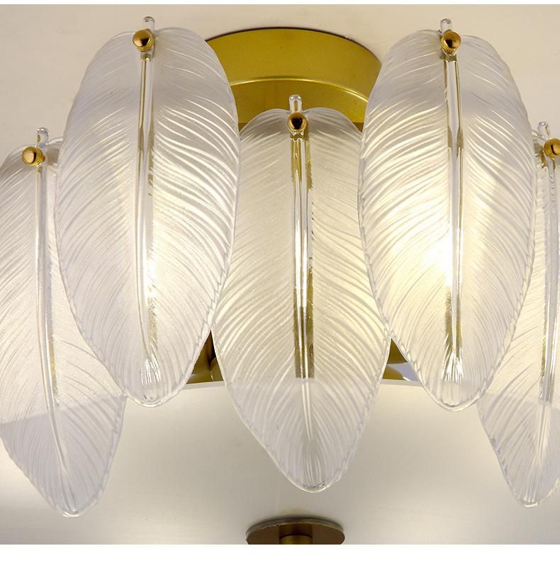 Light Luxury Ceiling Lamp Post Modern Minimalist Bedroom Lamp Creative Leaf Chandelier (WH-CA-77)