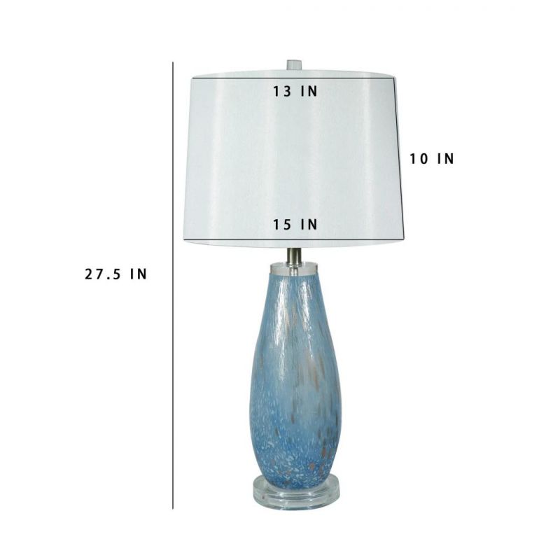Modern Nordic American Simple Blue and Green Glass Lamp Fashion Creative Lamp Bedroom Villa Living Room Bedside Decoration Glass Table Lamp