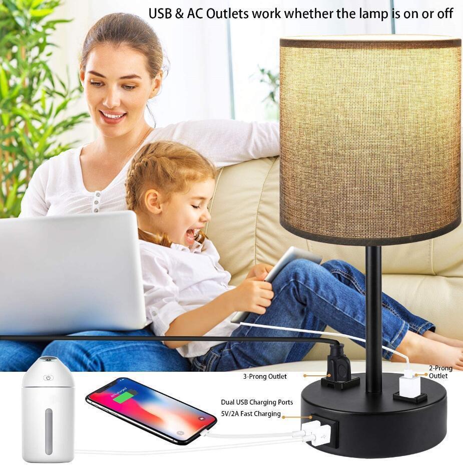 Italian Simple Creative USB Charging Port Hotel Nordic Bedside Modern Luxury LED Table Lamp