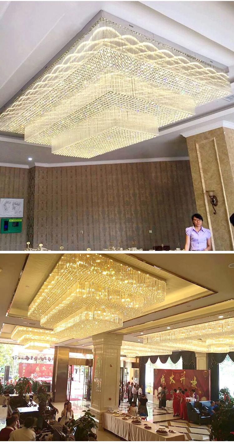 Luxury Light Fixture Modern Stair Hotel Banquet Hall Project Custom Ceiling Chandelier Lamp