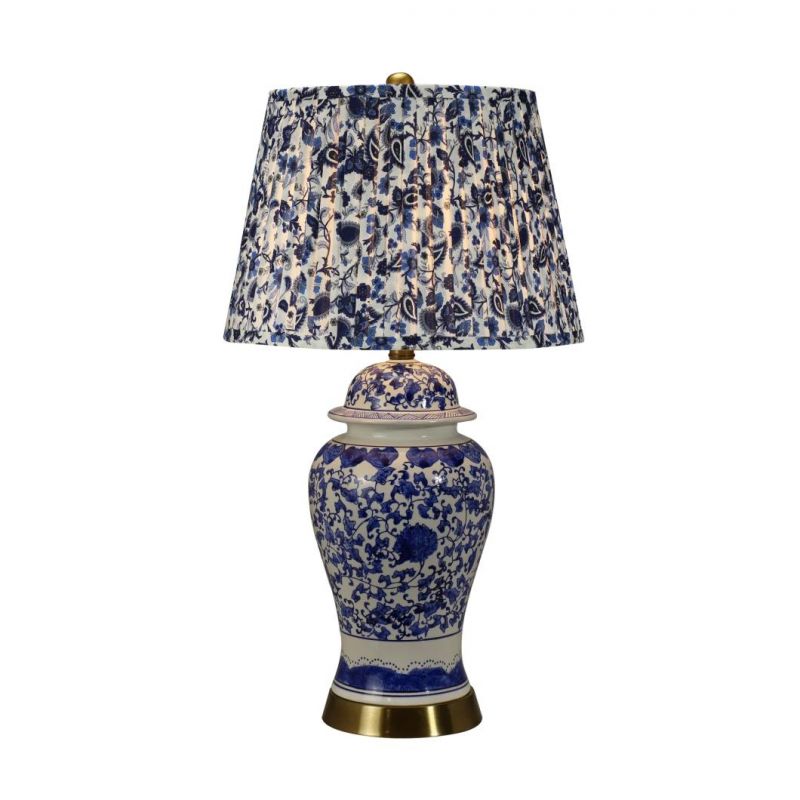 Modern Desk Lamp Hotel Restaurant Home Decor Rechargeable LED Desk Lamp Table Lamp Blue and White Porcelain Ceramic