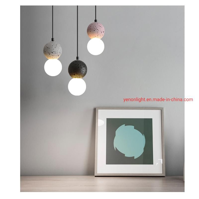 Modern Nordic Metal Style Decorative Hanging Lamp Terrazzo Chandelier