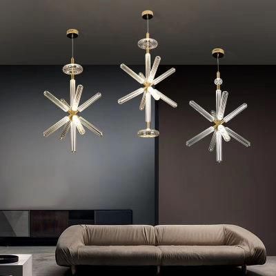 Postmodern Luxury Pendant Light LED Glass Pendant Lamp Restaurant Cord Suspension Cipher Collection Lamp (WH-AP-116)