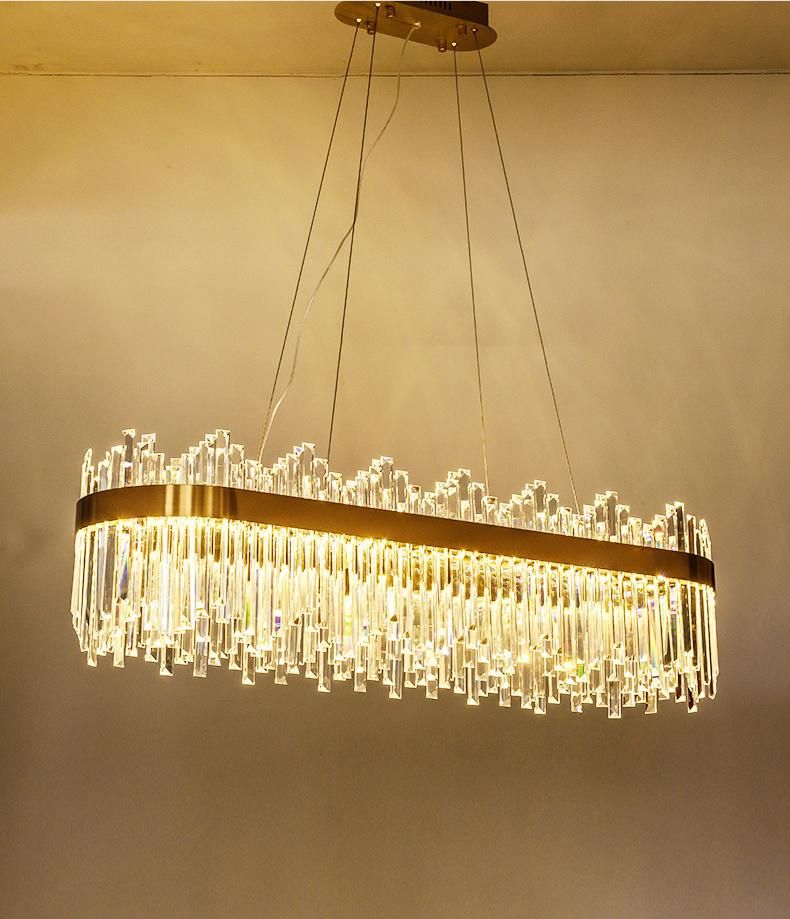 Zhongshan Lighting Factory Luxury K9 Crystal Chandelier Pendant Light for Decoration in Brass