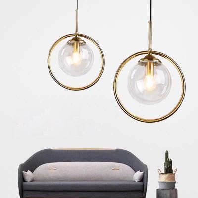 New Glass Ring Single Head Chandelier Ceiling Lamps Living Room Modern Farmhouse 5 Light Chandelier