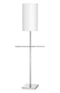 Square Base Hotel Floor Lamp with Round Linen Fabric Shade
