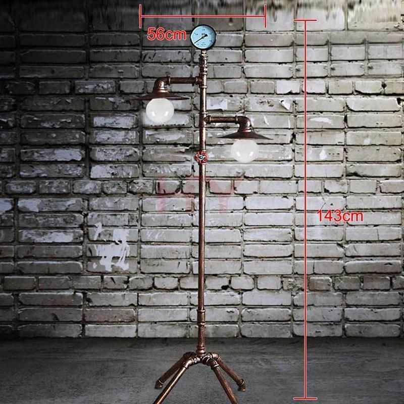 Vintage Fixture Water Pipe Floor Stand Lamp Edison Bulb Standing Lamp (WH-VFL-20)
