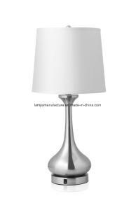 UL/cUL/ETL End Table Lamp with Brush Nickel Vase Lamp Body