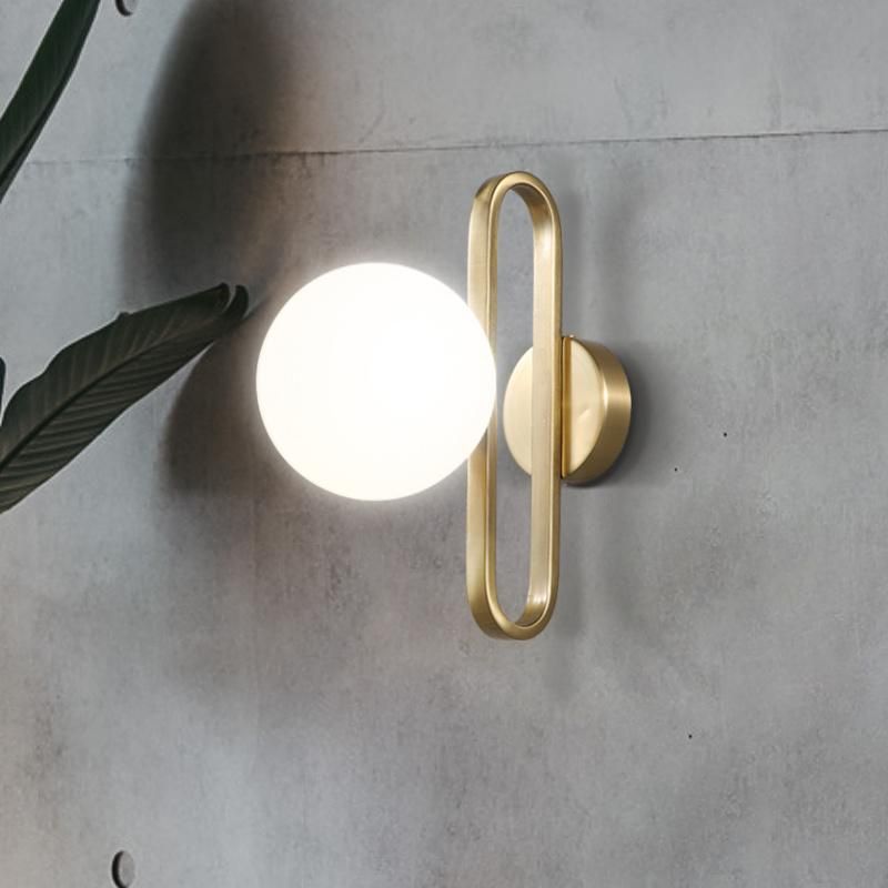 Nordic Glass Ball Bedside Wall Lamp Fashion Retro Brass Molecule Design Brass Wall Lamp (WH-OR-171)