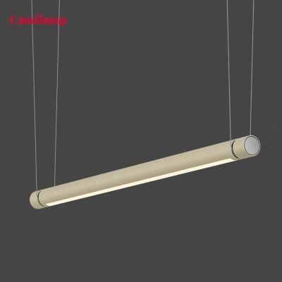 LED Indoor Linear Slack-Line Single Luminaires Decorative Floor Modern Pendant Hanging Living Room Hotel Bar Restaurant Light