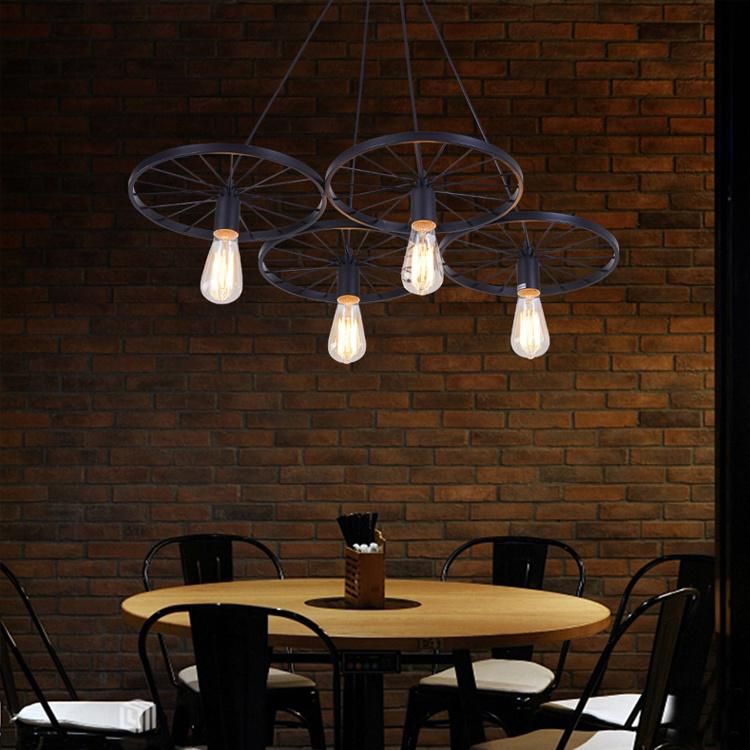 Modern Retro Dining Room Bedroom Decorative Black Shade Black Pendant Lamp Chandelier Light