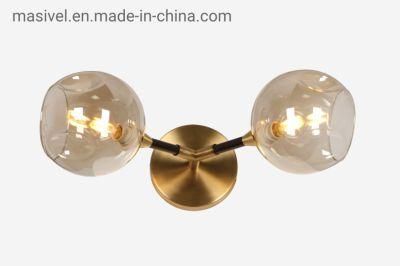 Masivel Nordic Clear Glass Ball Wall Lamp Simple Hotel Bedside Light Modern Indoor Wall Lamp