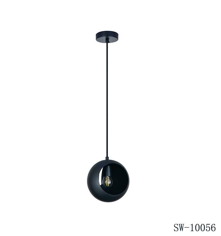 Top Seller Chandelier Home Decor E27 Round LED Black Bubble Ball Modern Iron Adjustable Pendant Light
