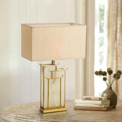 Bedroom Golden Base and White Marble Table Lamp for Luxury Home and House Zf-Cl-011