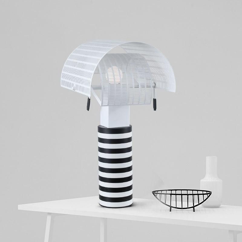 Italy Designer Black White Stripes Iron Art Table Lamp Nordic Living Room Study Bedroom Bedside Lighting Fixtures LED Floor Lamp