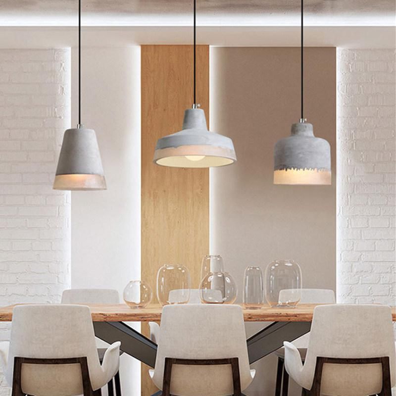 Industrial Pendant Light Dining Room Bar Parlor Loft Deco E27 Natanael Modern Cone Cement Pendant Light (WH-AP-337)