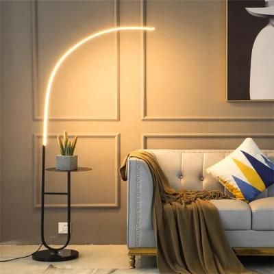 LED Nordic Indoor Modern Curved Vertical Gold Curved Floor Lamp