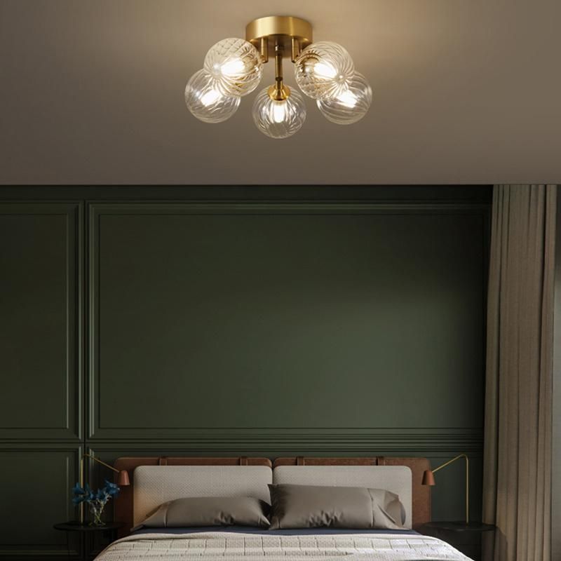 Copper Ceiling Lamp Warm Romantic Simple Modern Living Room Light Luxury Bedroom Lamp
