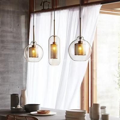 Art Design Restaurant Smoked Ball Shape Glass Hanging Lamp Pendant Lighting Zf-Cl-064