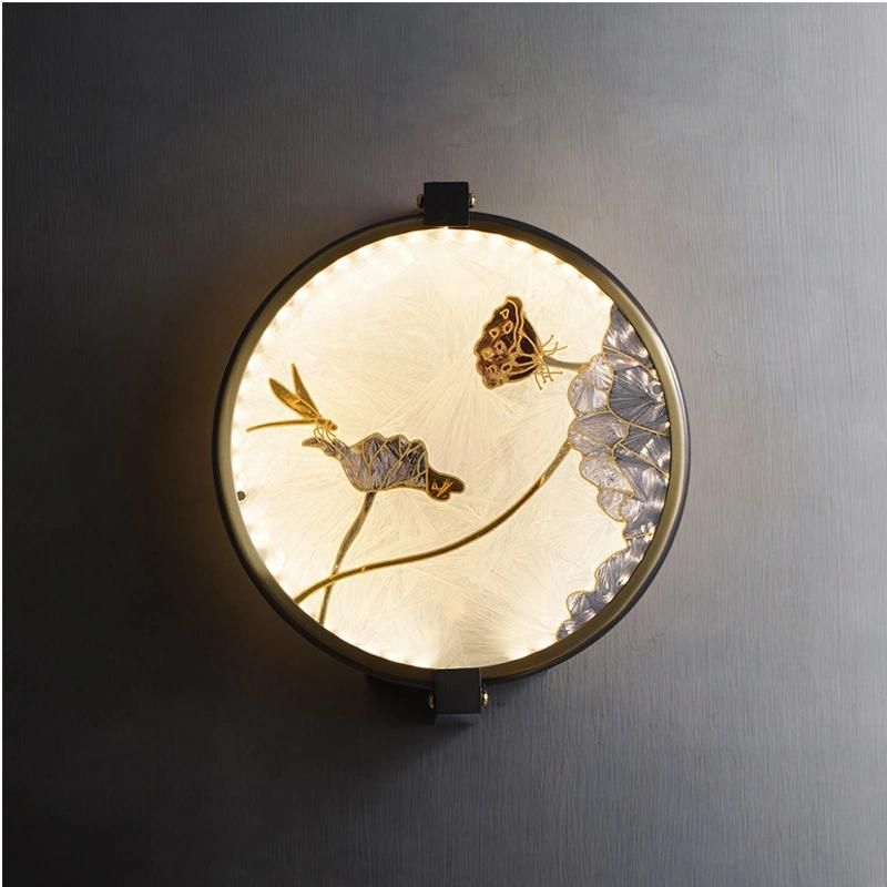 Chinese Style Copper Wall Lamp Bedroom Bedside Lamp Living Room Decorative Corridor Light