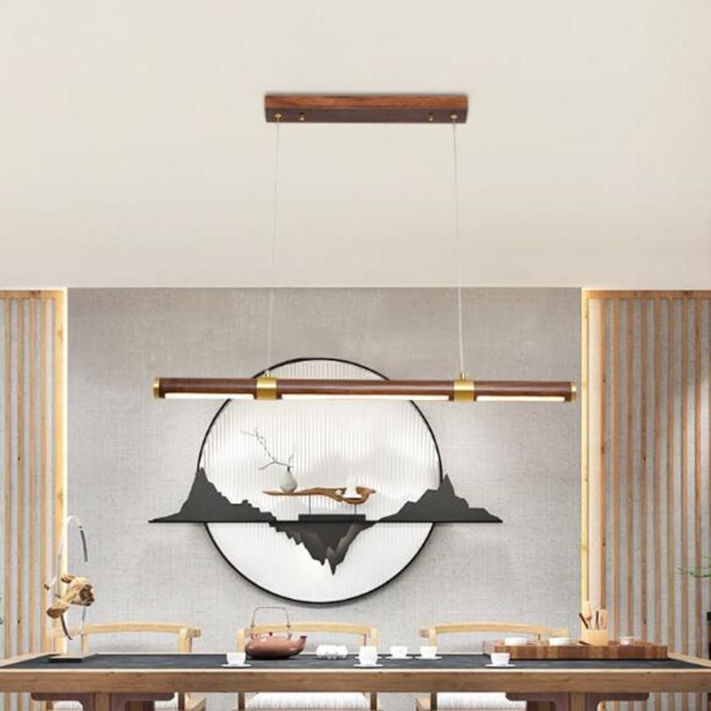 Nordic Long Pendant Light Minimalist Office Niels Scandinavian Round Case Wooden Pendant Light (WH-AP-359)