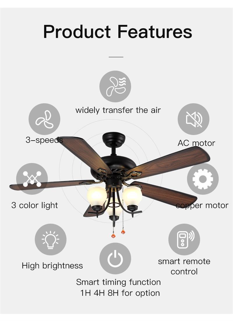 Nordic Minimalist Style Interior Lights Bedroom LED Ceiling Fan