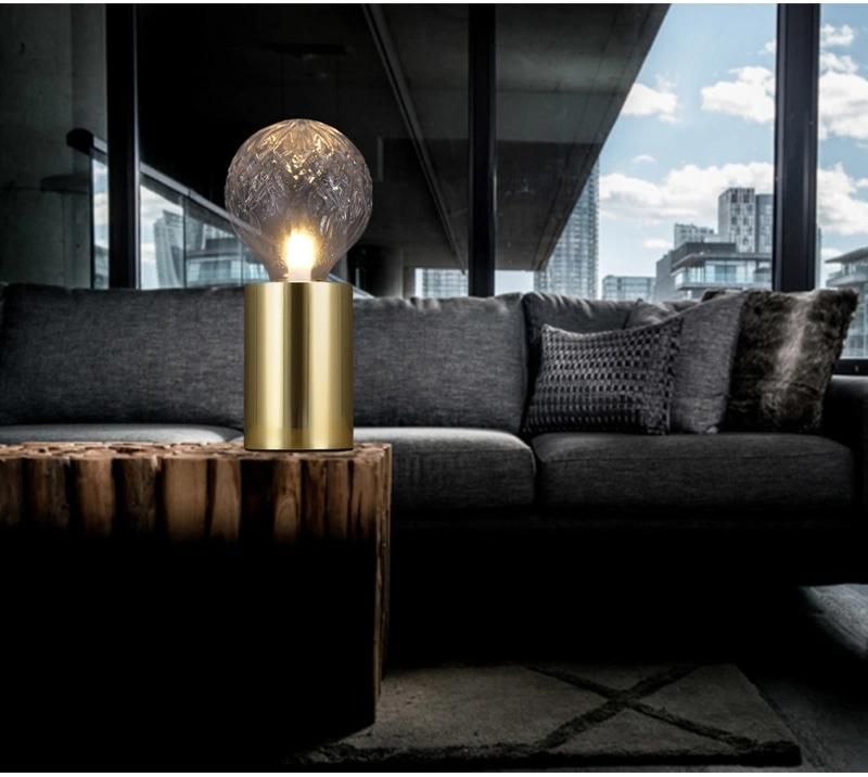 Modern LED Table Lamps Gold Galss Lights Bedside Reading Desk Lamp