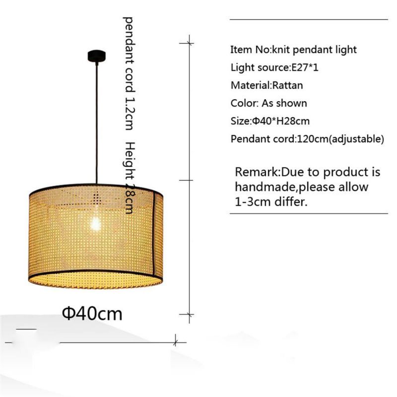 Rattan Pendant Lights Simple Modern Suspension Luminaire Dining/Living Room Kitchen Bedroom Tea House Study Loft