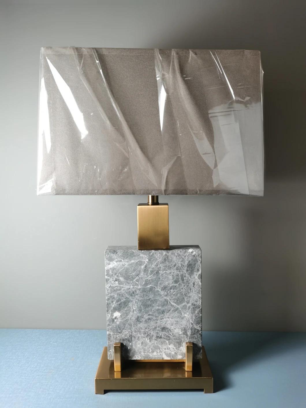 Designer Modern Minimalist Marble Table Lamp Fabric Lampshade Living Room Bedroom Creative Study Bedside Table Lamp